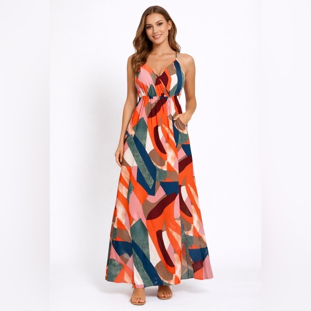 SHEIN Multicolor Maxi Dress Sz S EUC